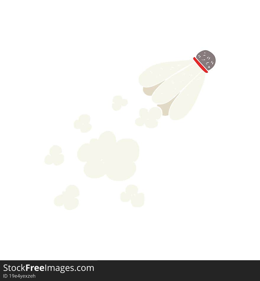 flat color illustration of a cartoon badminton shuttlecock