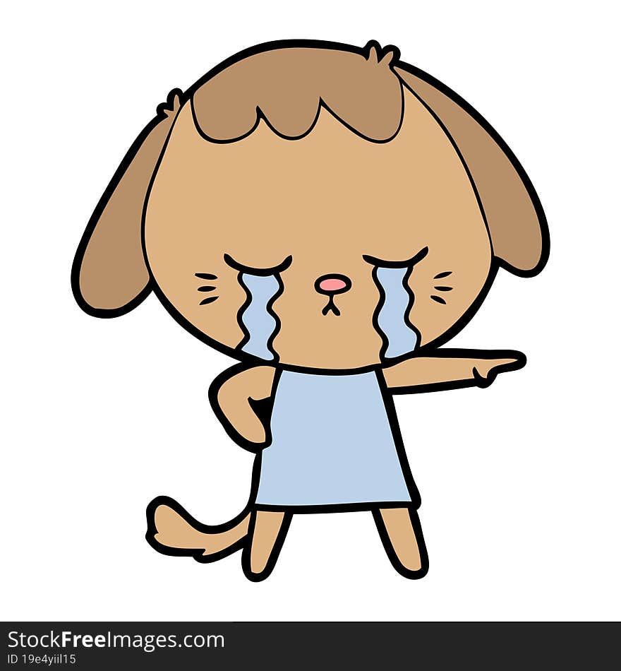 cartoon crying dog. cartoon crying dog