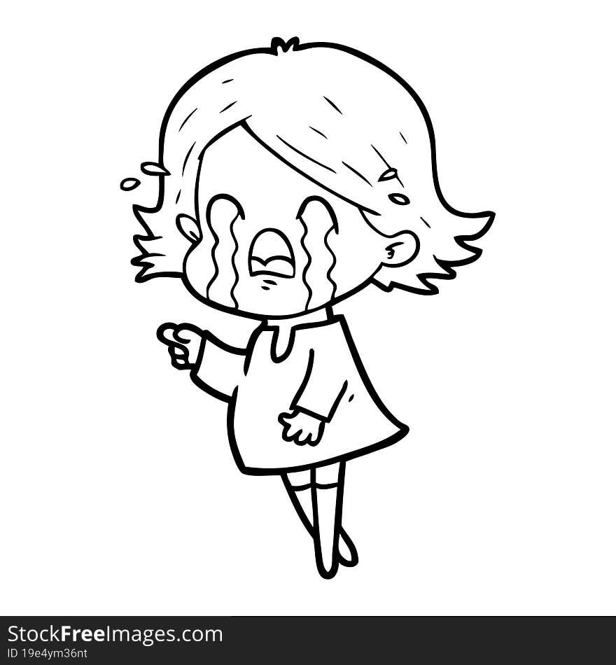 cartoon woman crying. cartoon woman crying