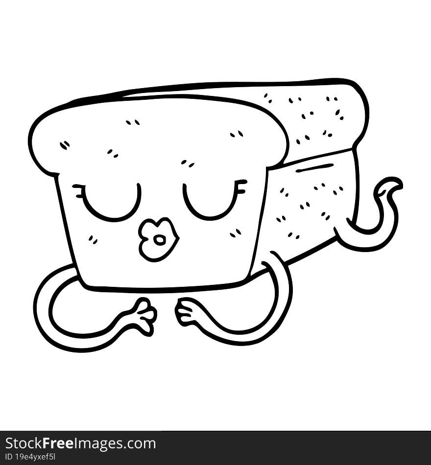 line drawing cartoon loaf of bread