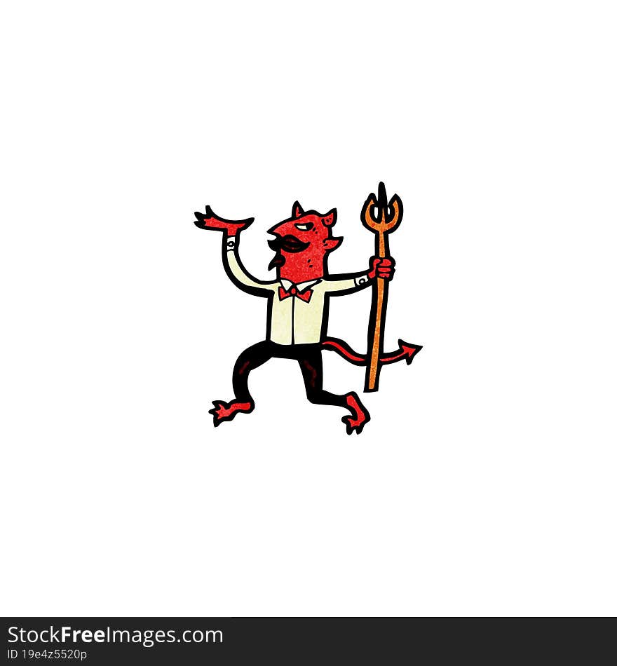 cartoon devil with pitchfork