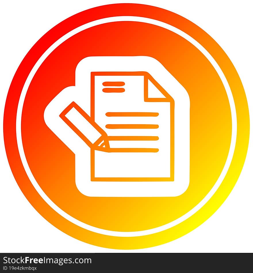 writing document circular in hot gradient spectrum