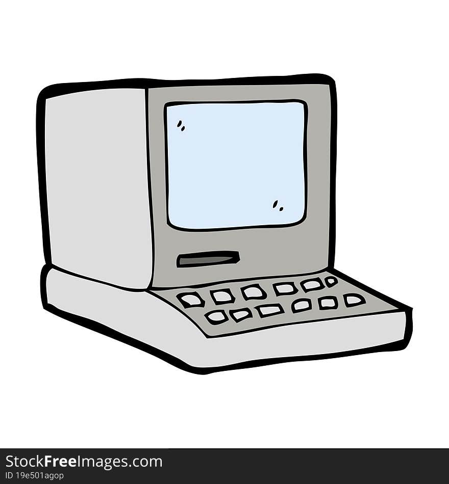 Cartoon Old Computer