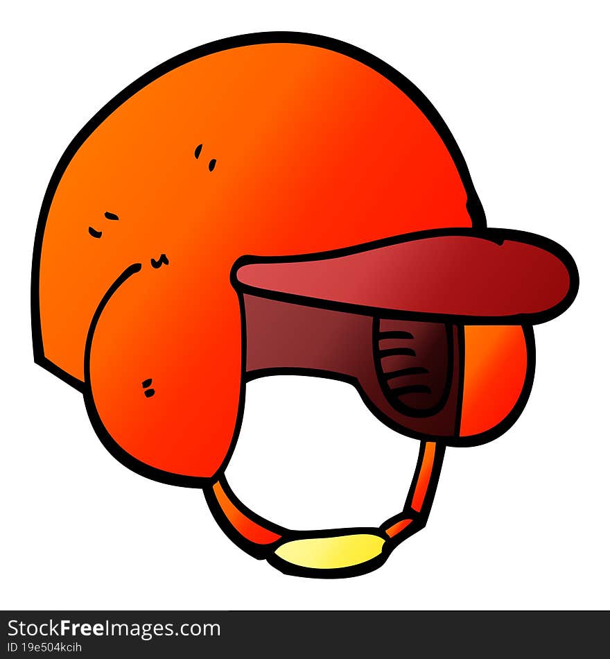 vector gradient illustration cartoon baseball helmet