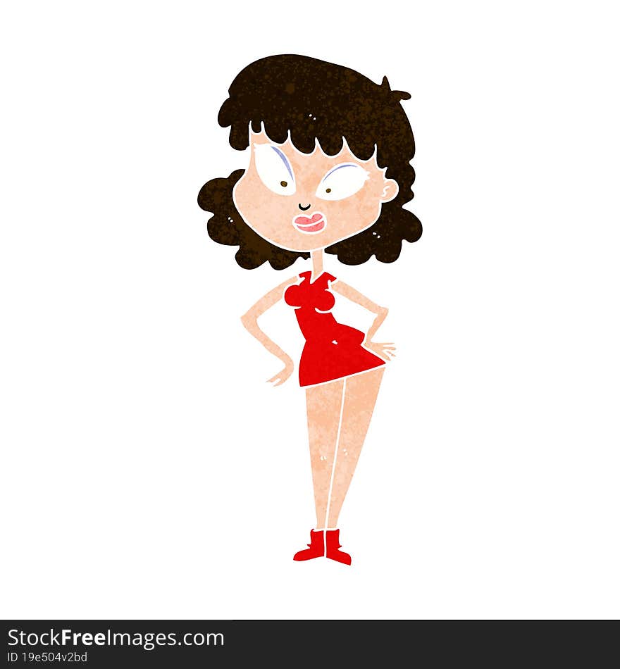 cartoon woman with hands on hips