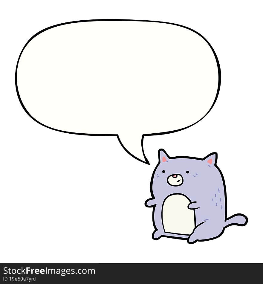 cartoon cat and speech bubble