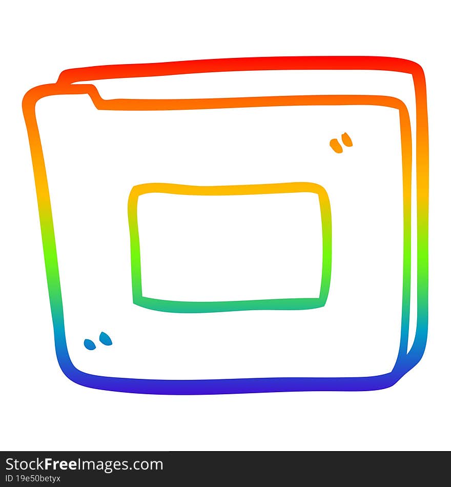 Rainbow Gradient Line Drawing Cartoon Paper File