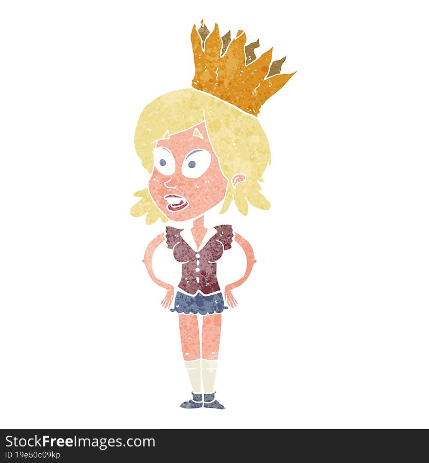 cartoon person wearing crown