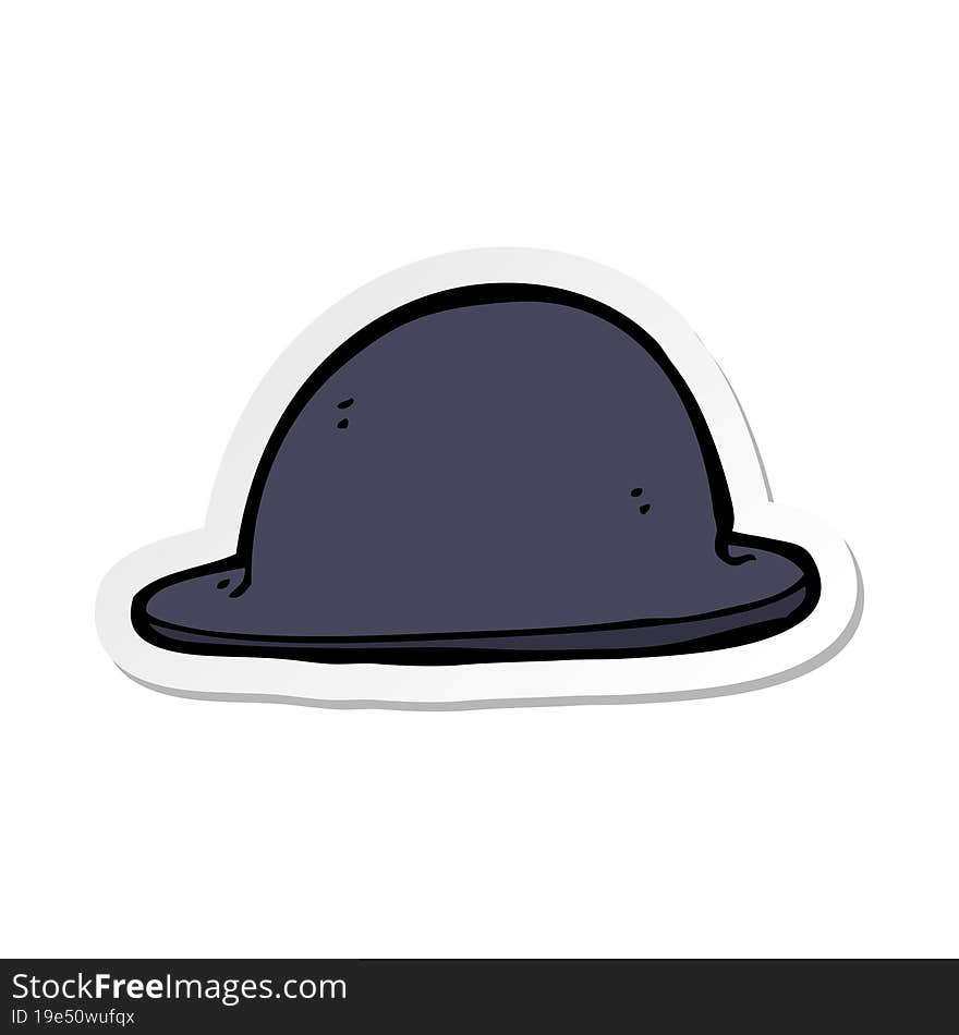 sticker of a cartoon old bowler hat