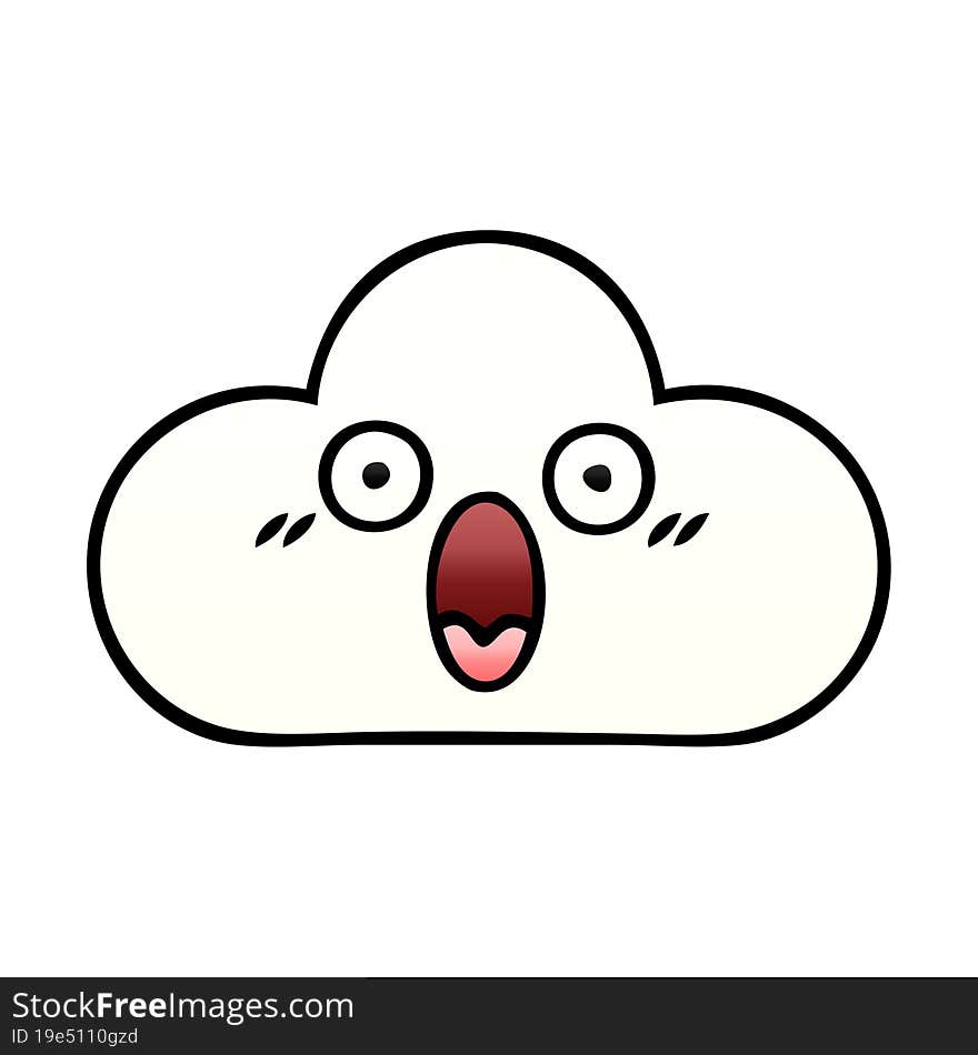 Gradient Shaded Cartoon White Cloud