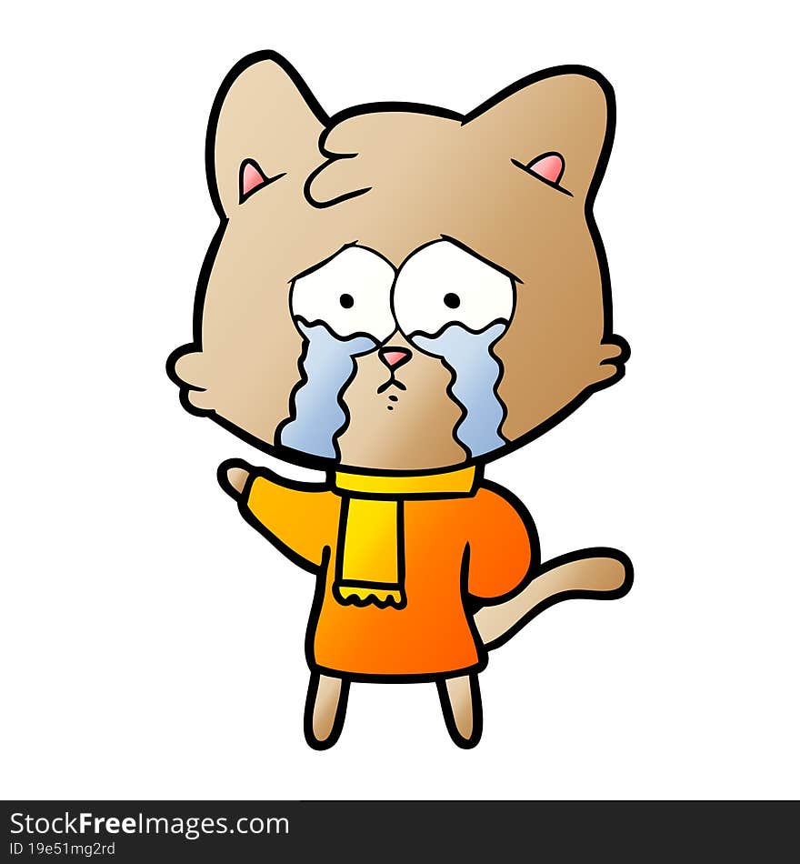 cartoon crying cat. cartoon crying cat