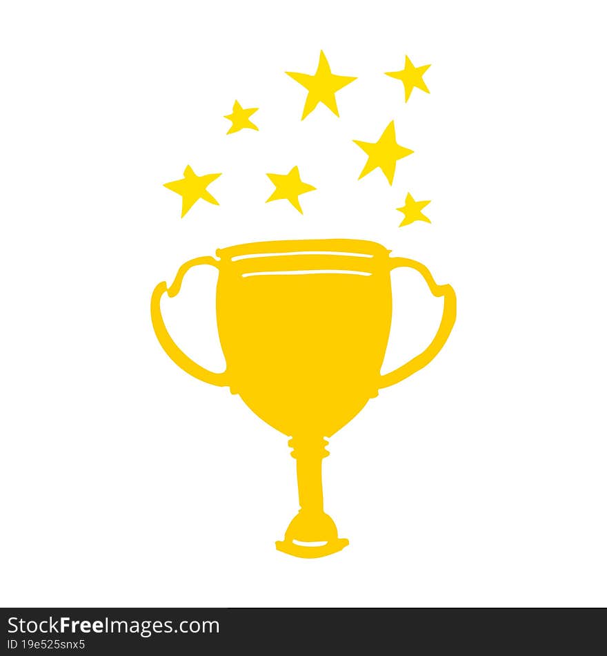 flat color style cartoon sports trophy