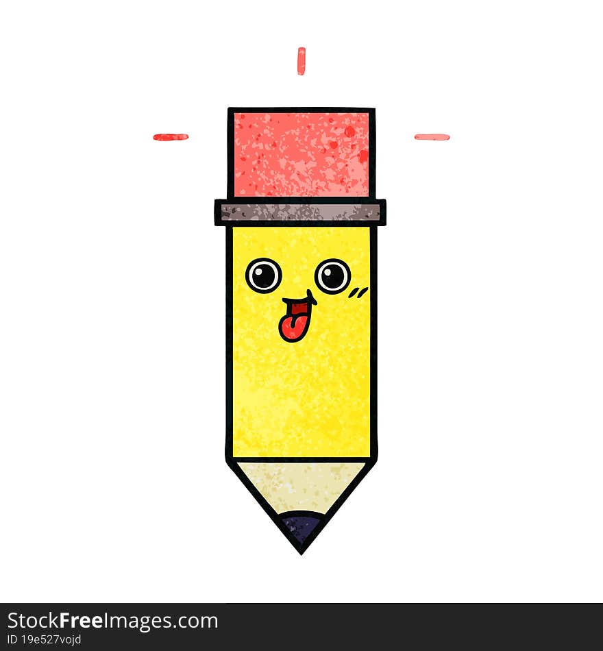 retro grunge texture cartoon pencil