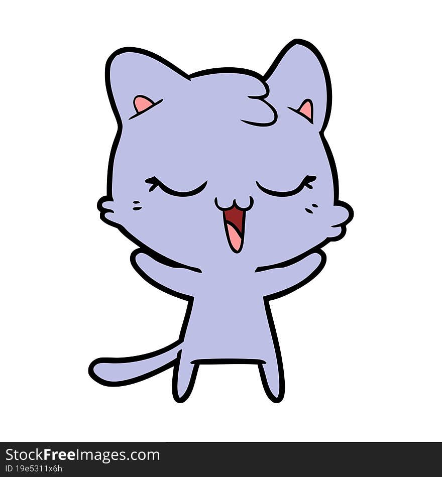 happy cartoon cat. happy cartoon cat