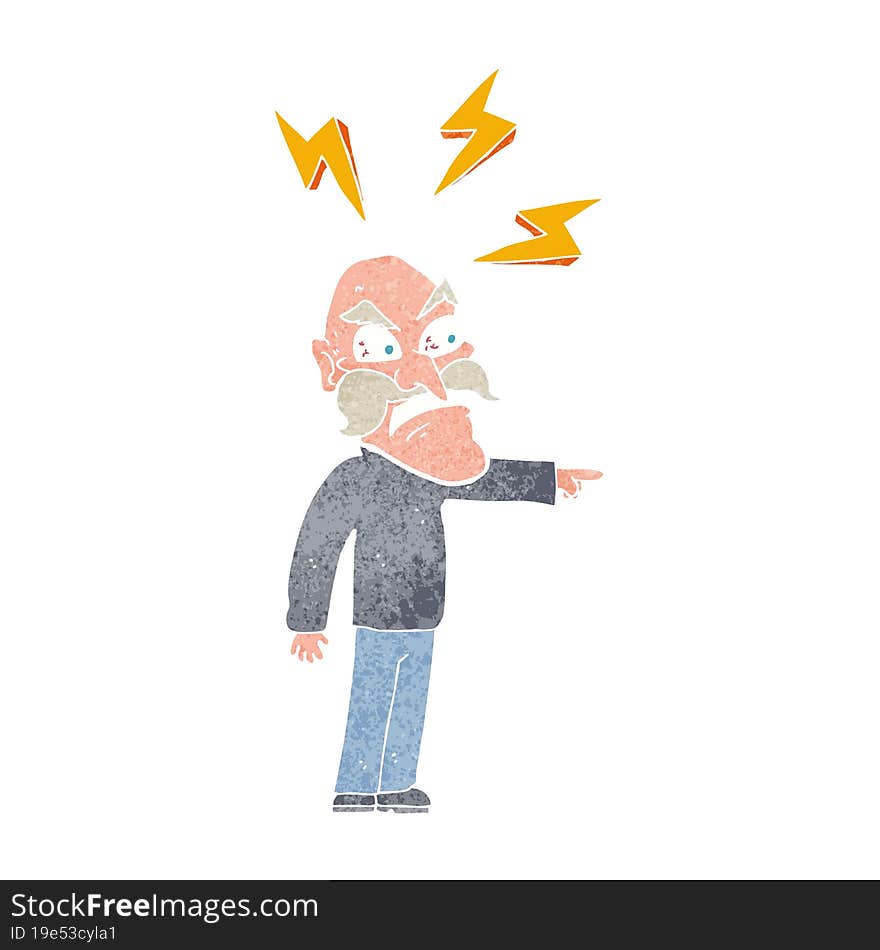 cartoon angry old man