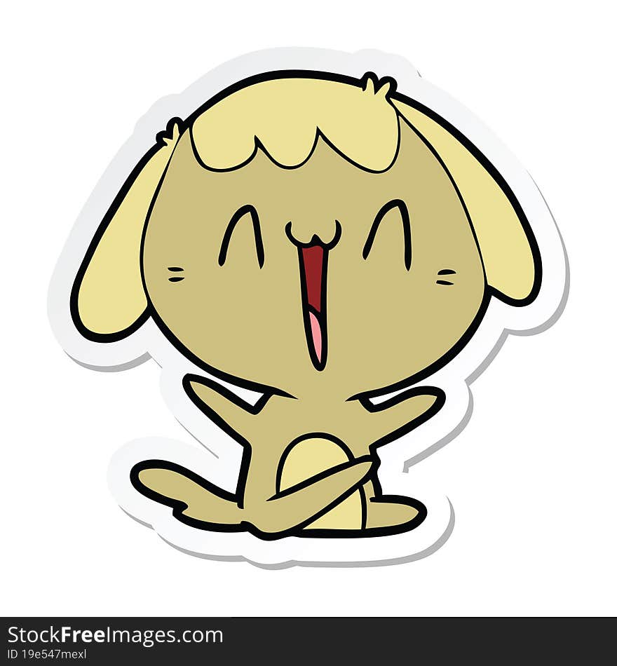 Sticker Of A Cute Cartoon Dog