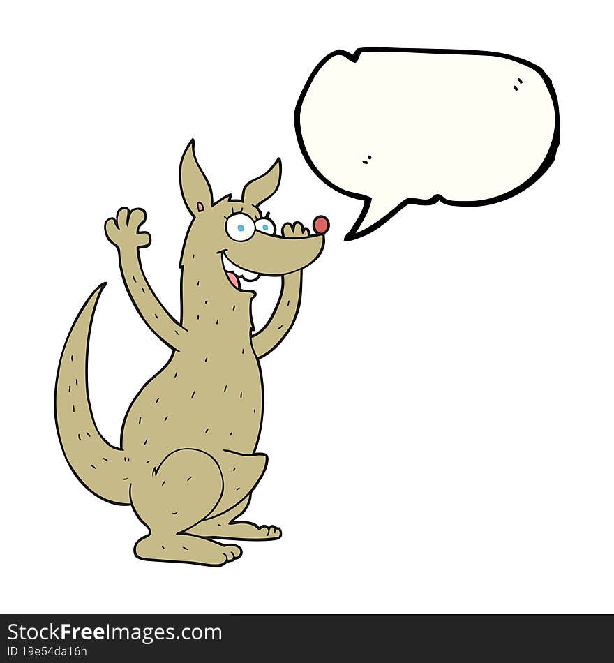 Speech Bubble Cartoon Kangaroo