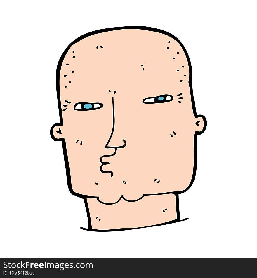 cartoon bald tough guy