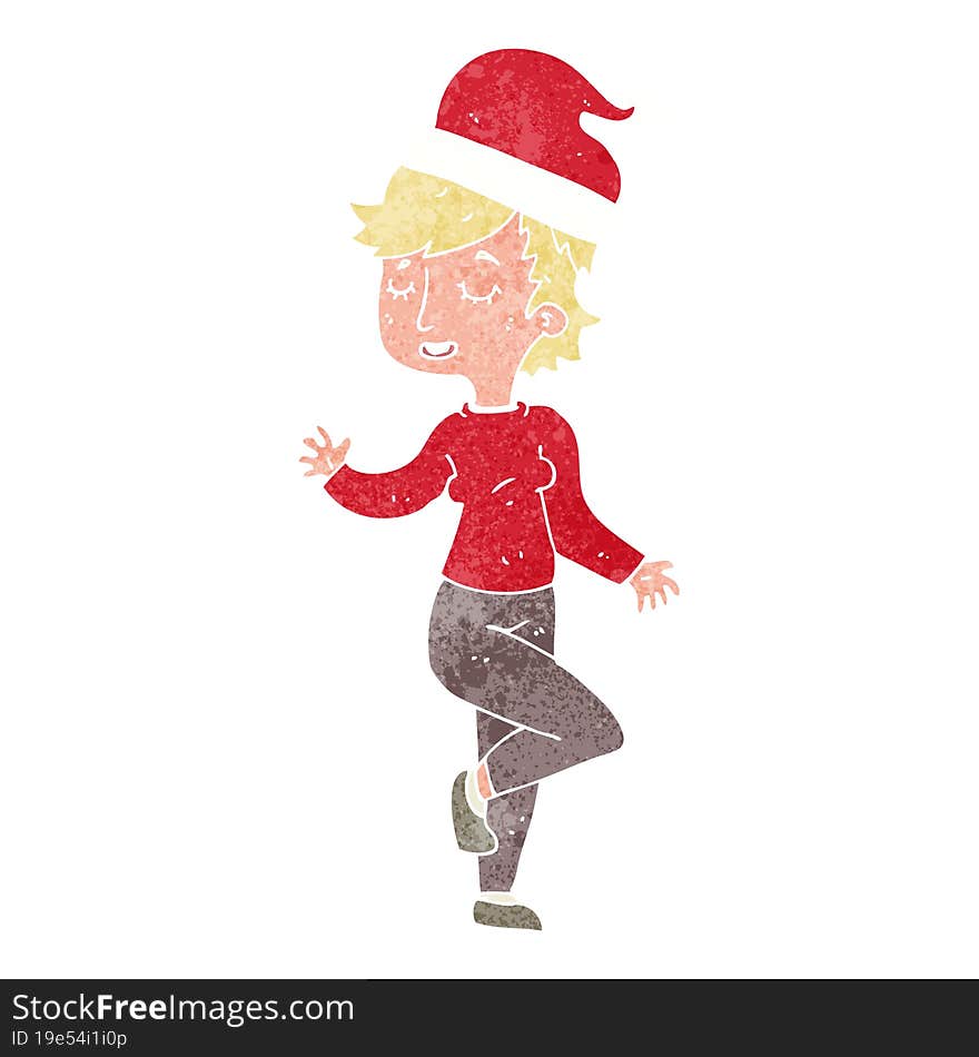 cartoon woman getting ready for christmas