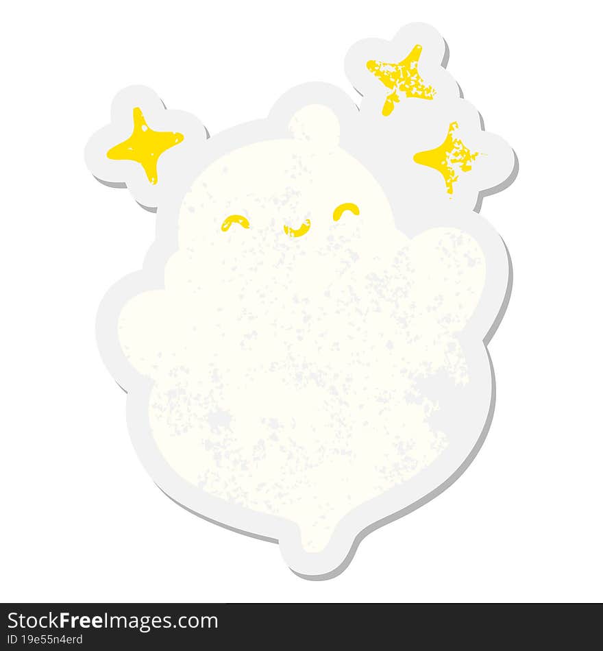 Cute Halloween Ghost Grunge Sticker