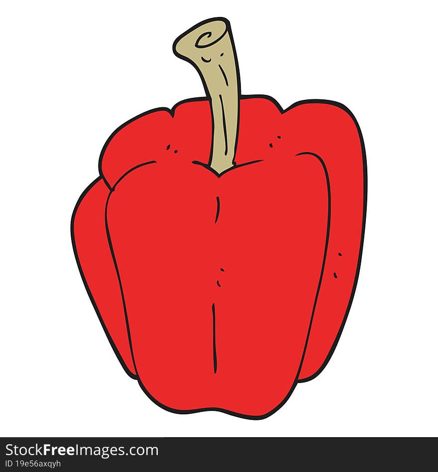 Flat Color Illustration Of A Cartoon Pepper