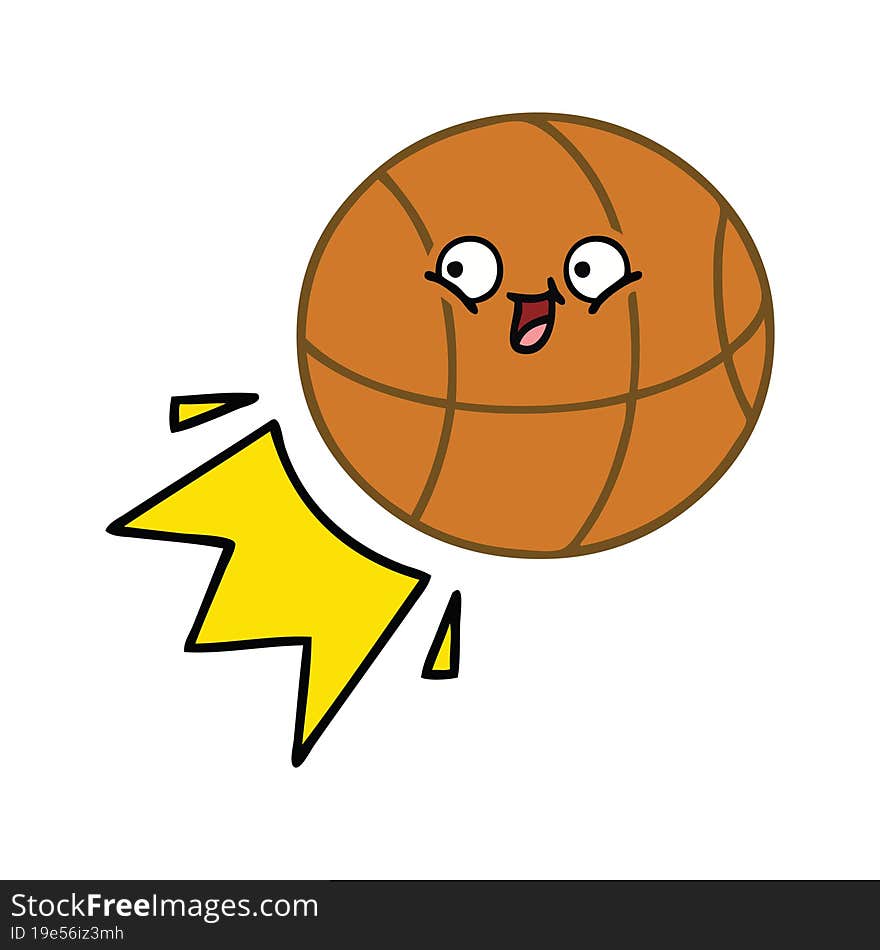 cute cartoon of a basketball. cute cartoon of a basketball