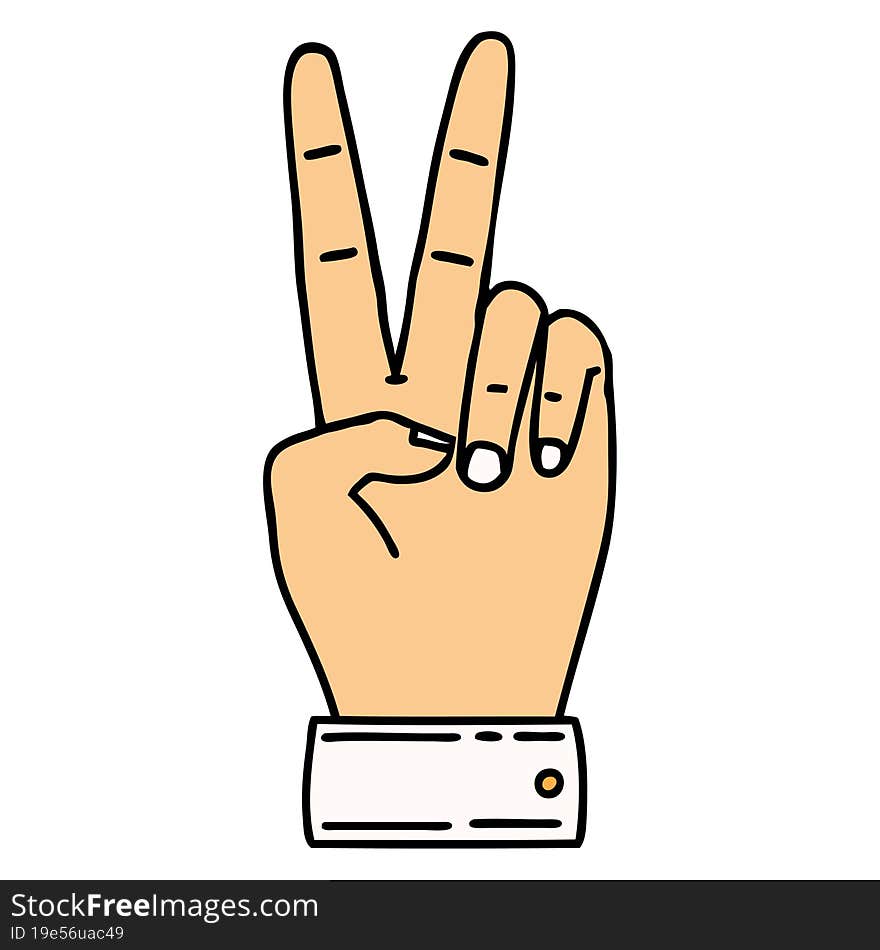 peace symbol two finger hand gesture illustration