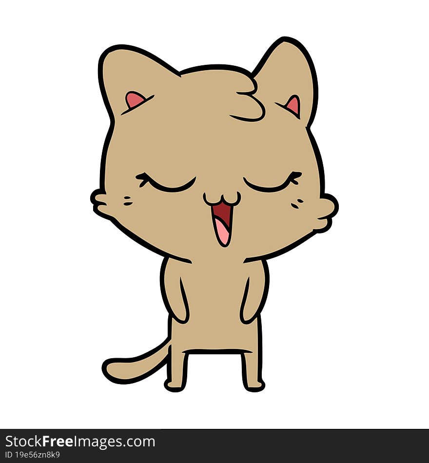 happy cartoon cat. happy cartoon cat