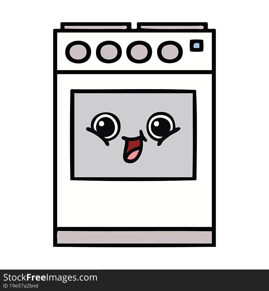 cute cartoon of a kitchen oven. cute cartoon of a kitchen oven