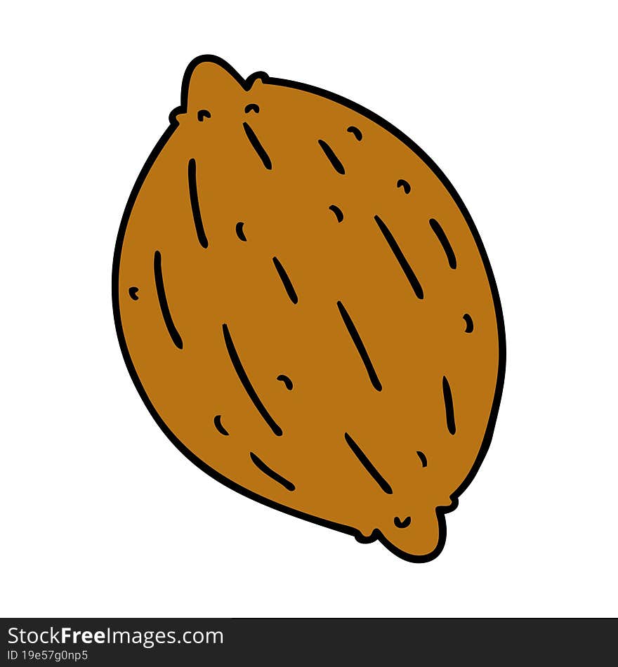 cartoon of a single walnut