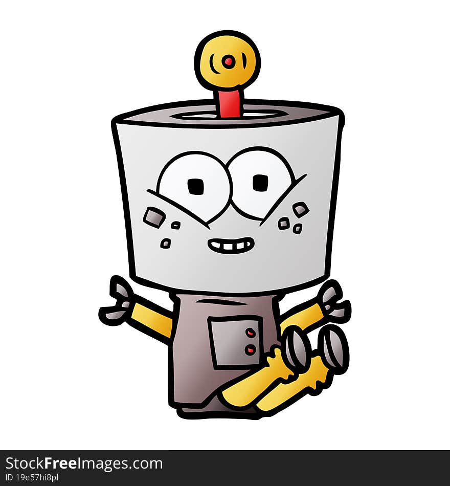 happy cartoon robot. happy cartoon robot