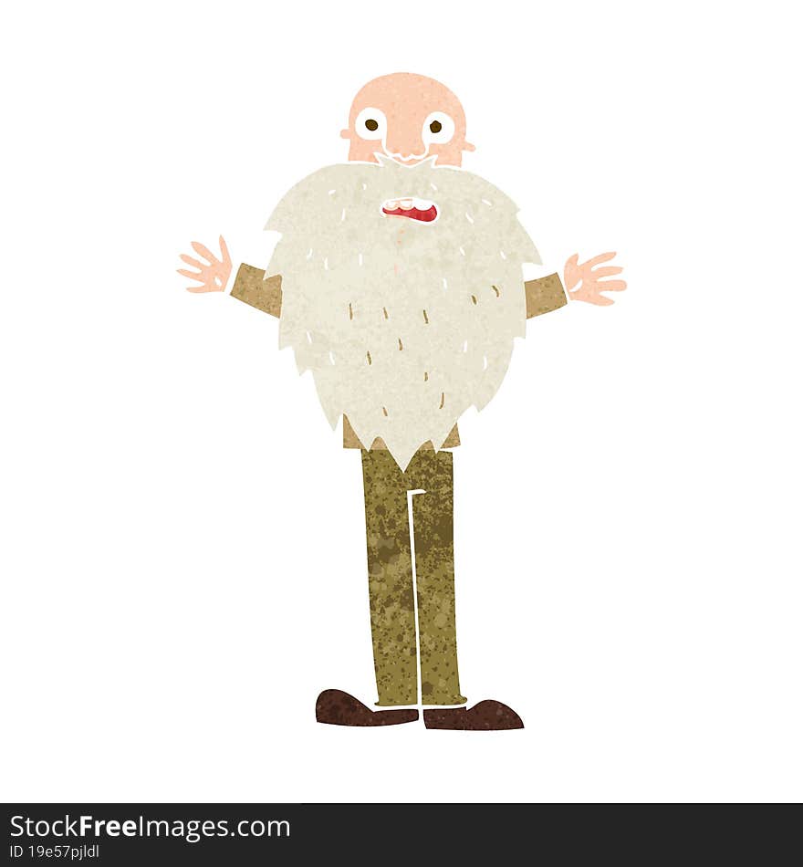 Cartoon Bearded Old Man