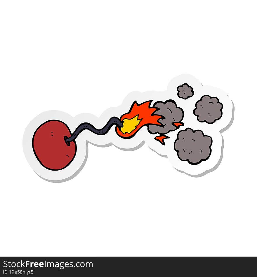 sticker of a cartoon round bomb