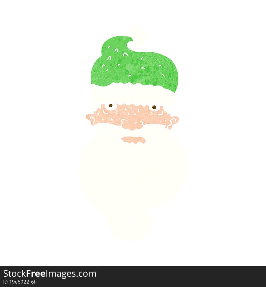 cartoon grim santa face