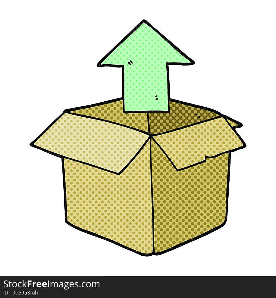 cartoon unpacking a box