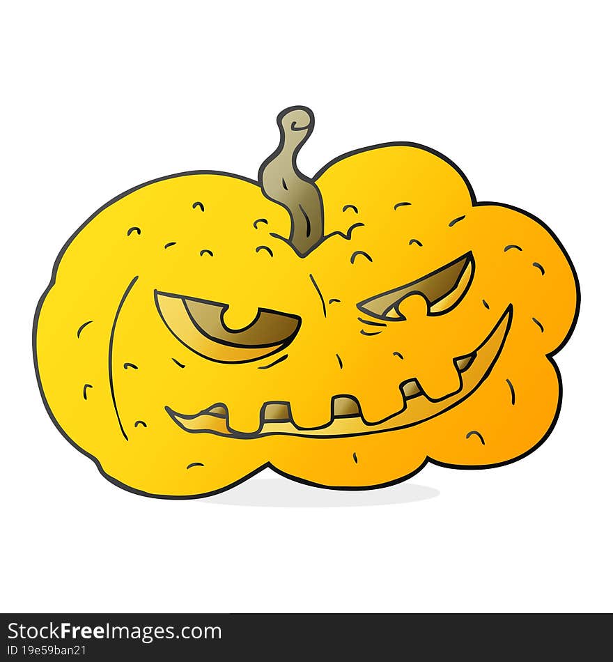 freehand drawn cartoon halloween pumpkin