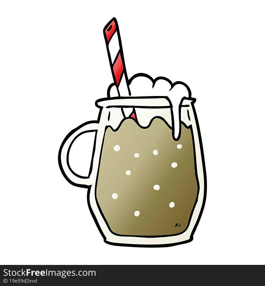 cartoon glass of root beer with straw. cartoon glass of root beer with straw