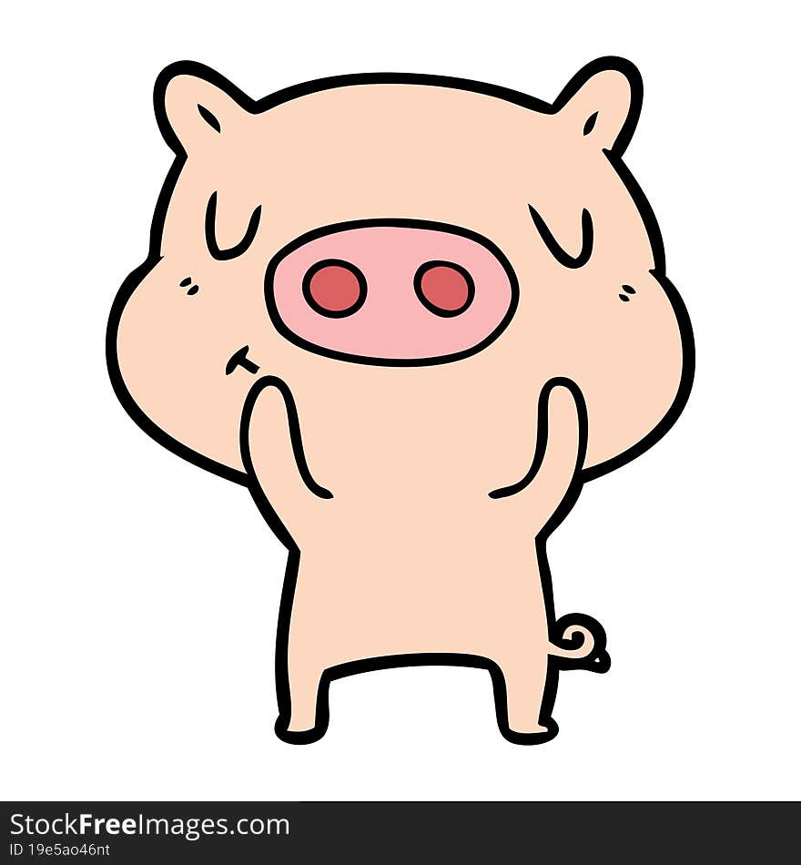 cartoon content pig. cartoon content pig