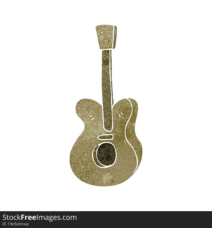 freehand retro cartoon guitar