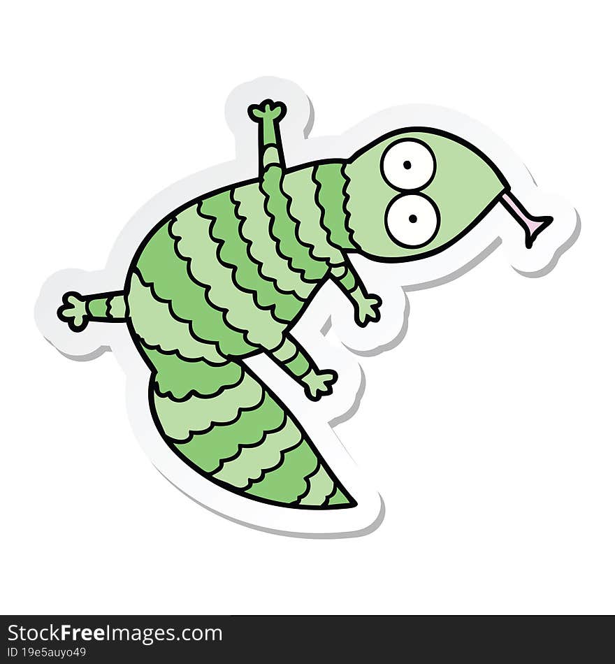 sticker of a cartoon lizard