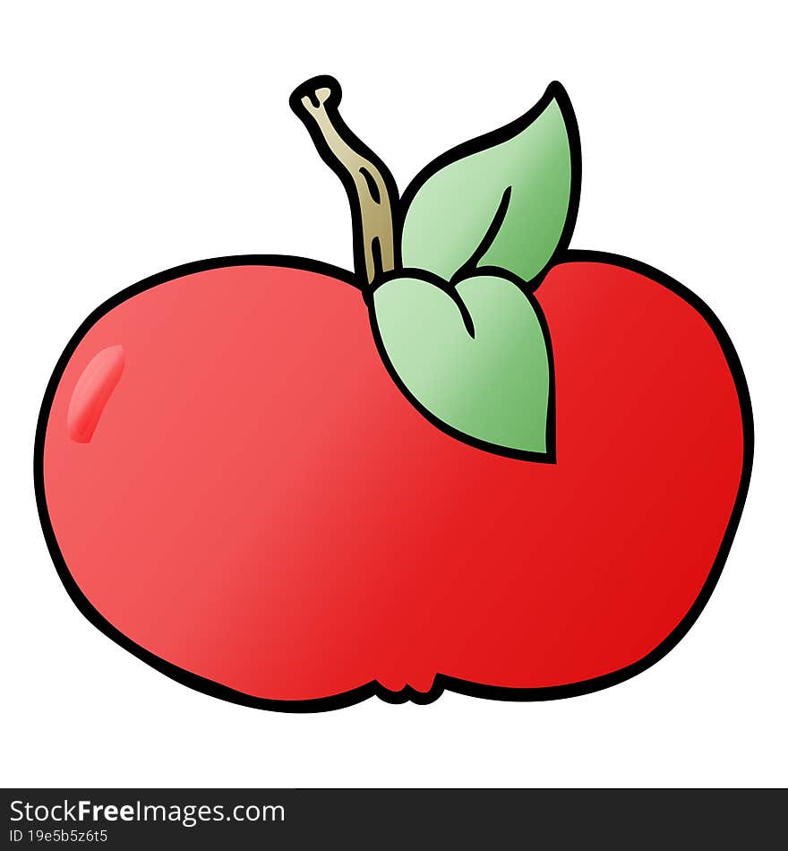 Cartoon Doodle Juicy Apple