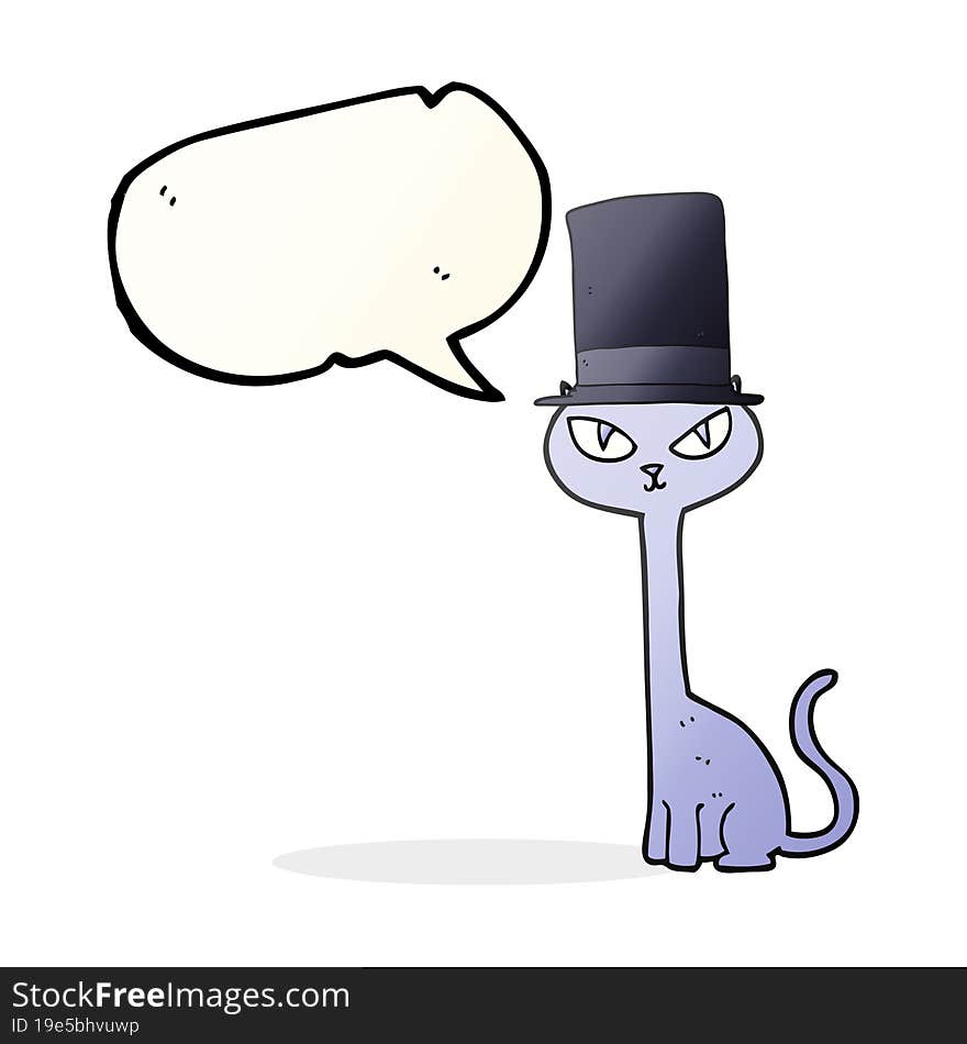 speech bubble cartoon posh cat