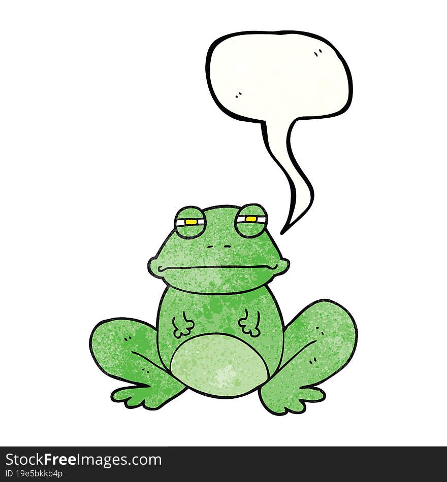 Speech Bubble Textured Cartoon Frog