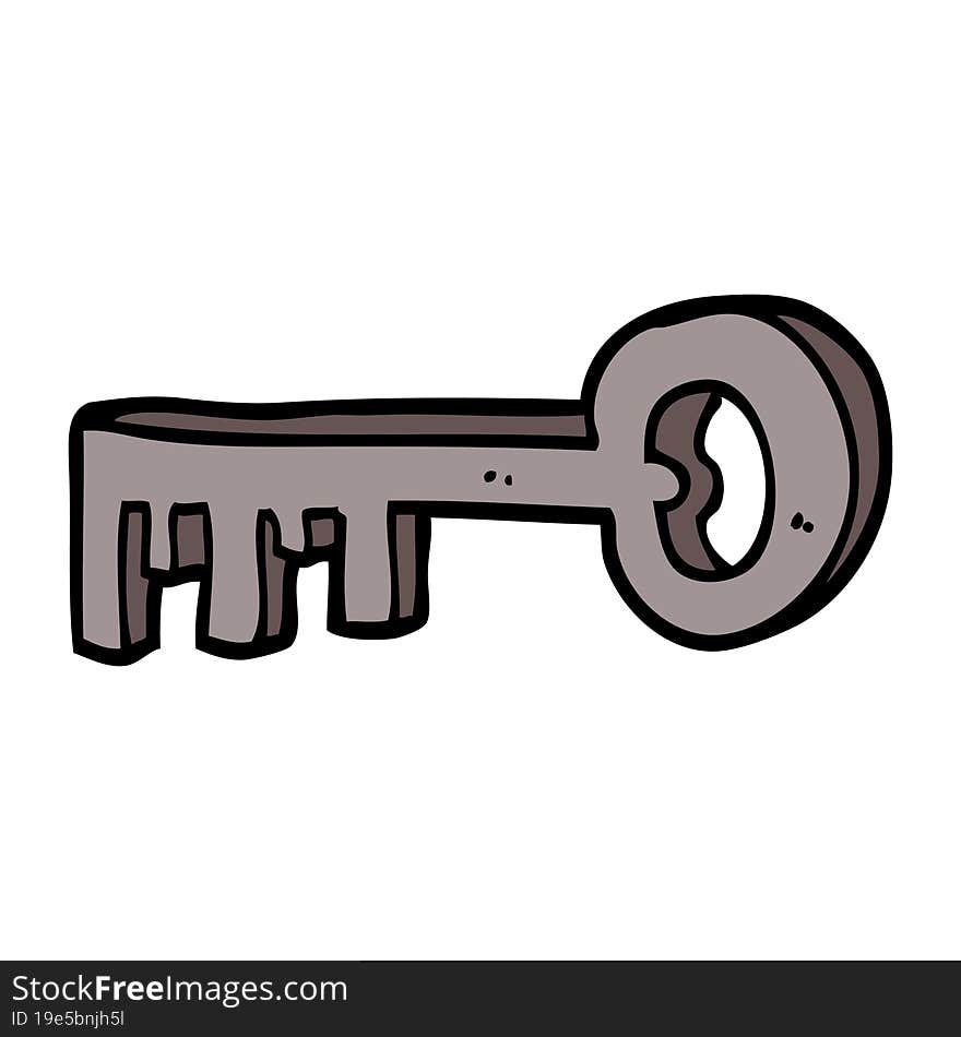 cartoon doodle metal key