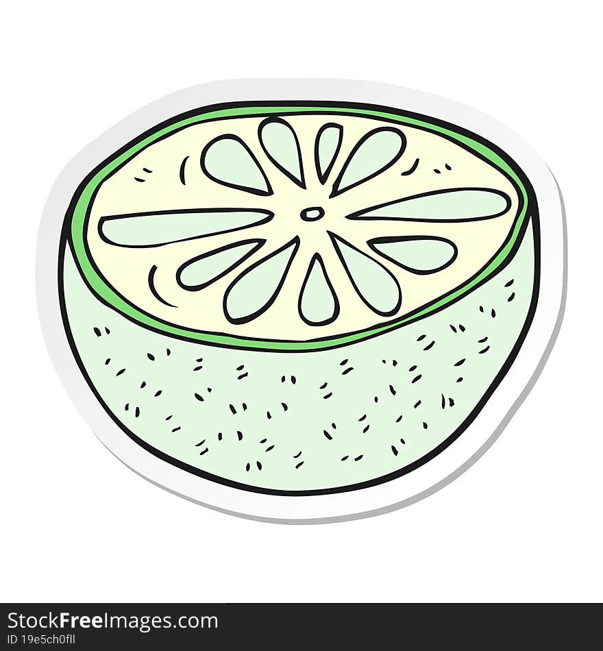 sticker of a cartoon half melon