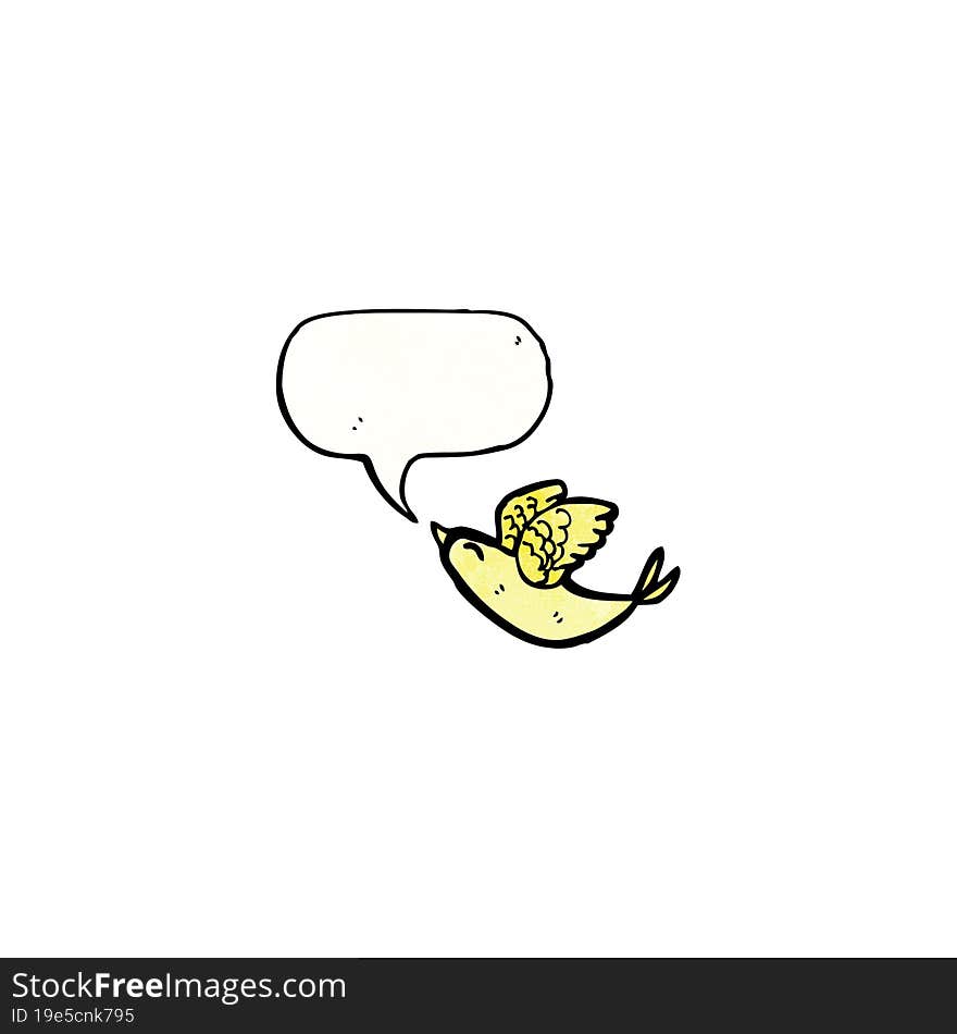 cartoon bird with speech bubble