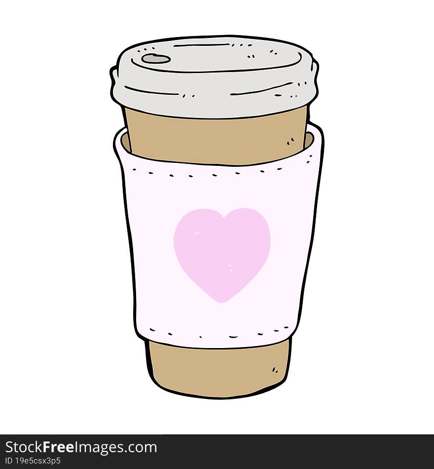 cartoon I love coffee cup