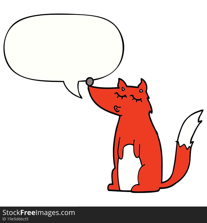 cartoon wolf and speech bubble