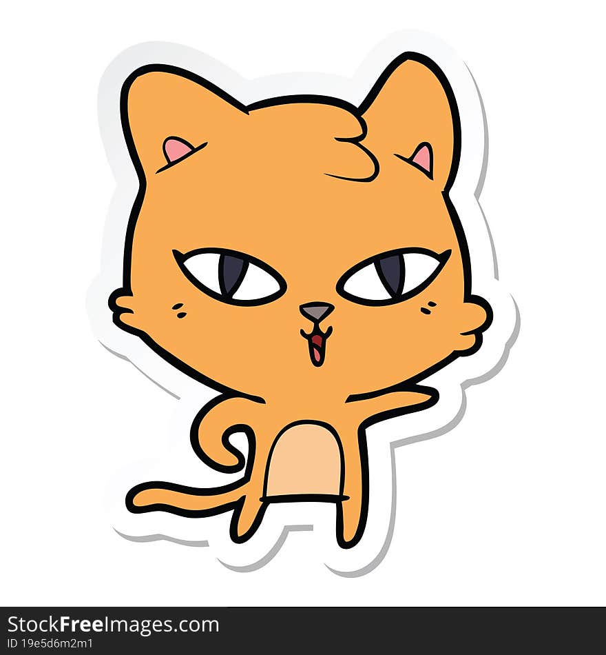 sticker of a cartoon cat