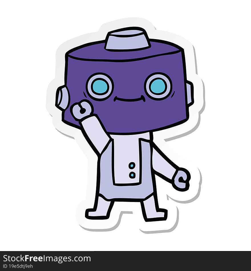 sticker of a cartoon robot